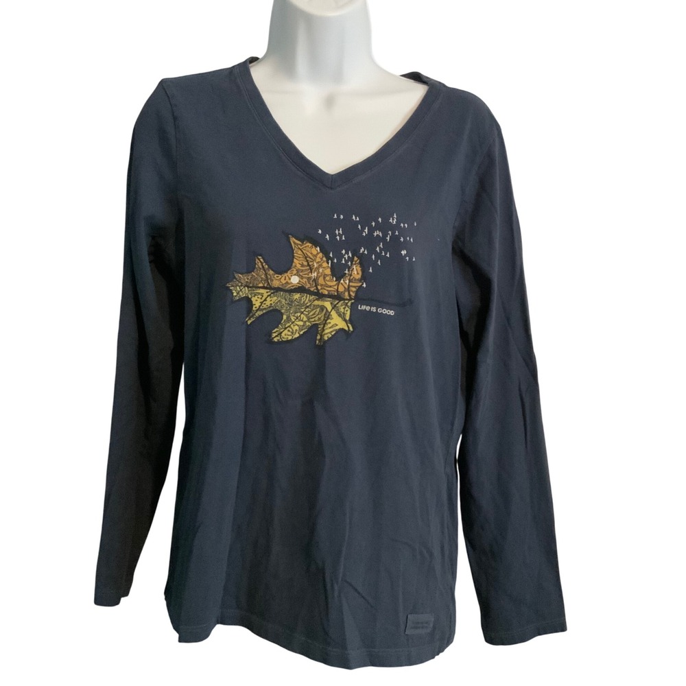 Life Is Good V-neck‎ T-shirt, Long Sleeve size Medium